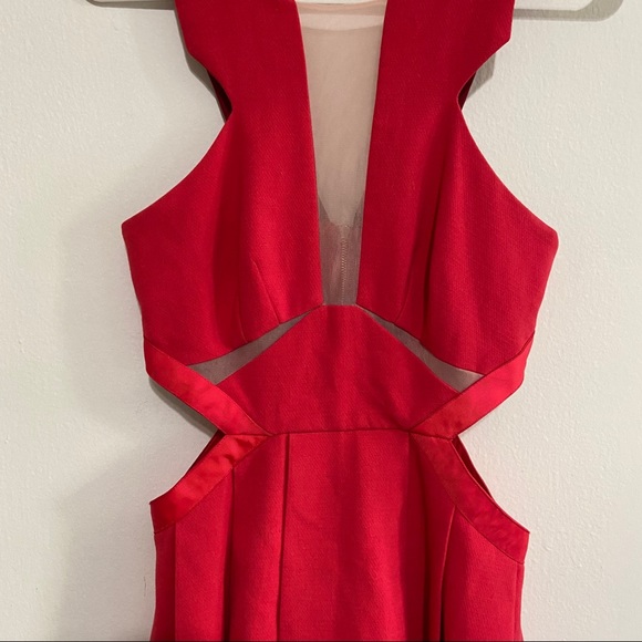 Three Floor Red "Look See" Cut Out Mini Dress - Picture 7 of 16